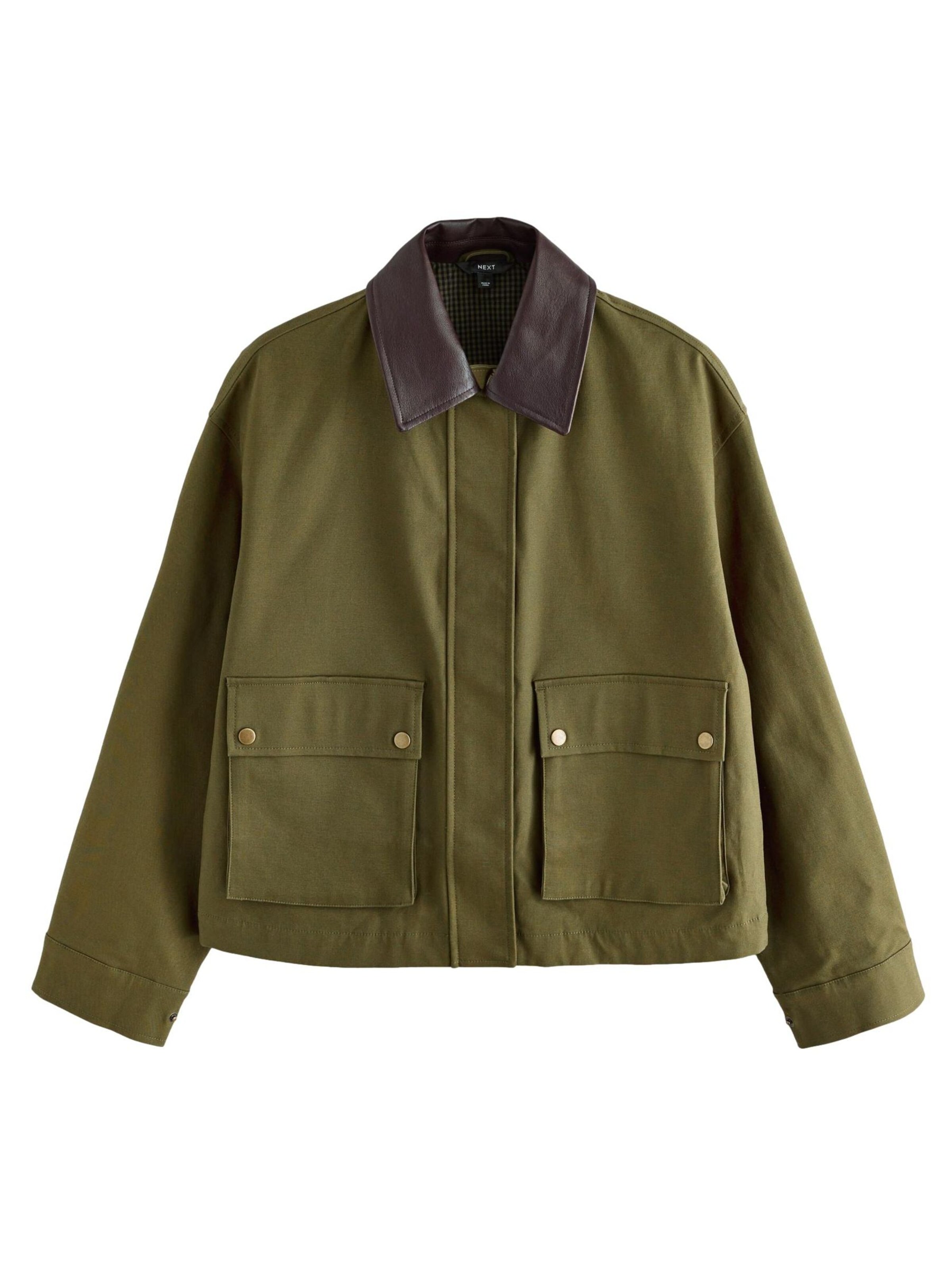 Next Starpsezonu jaka, krāsa - šokolādes krāsas / zaļš, Preces skats