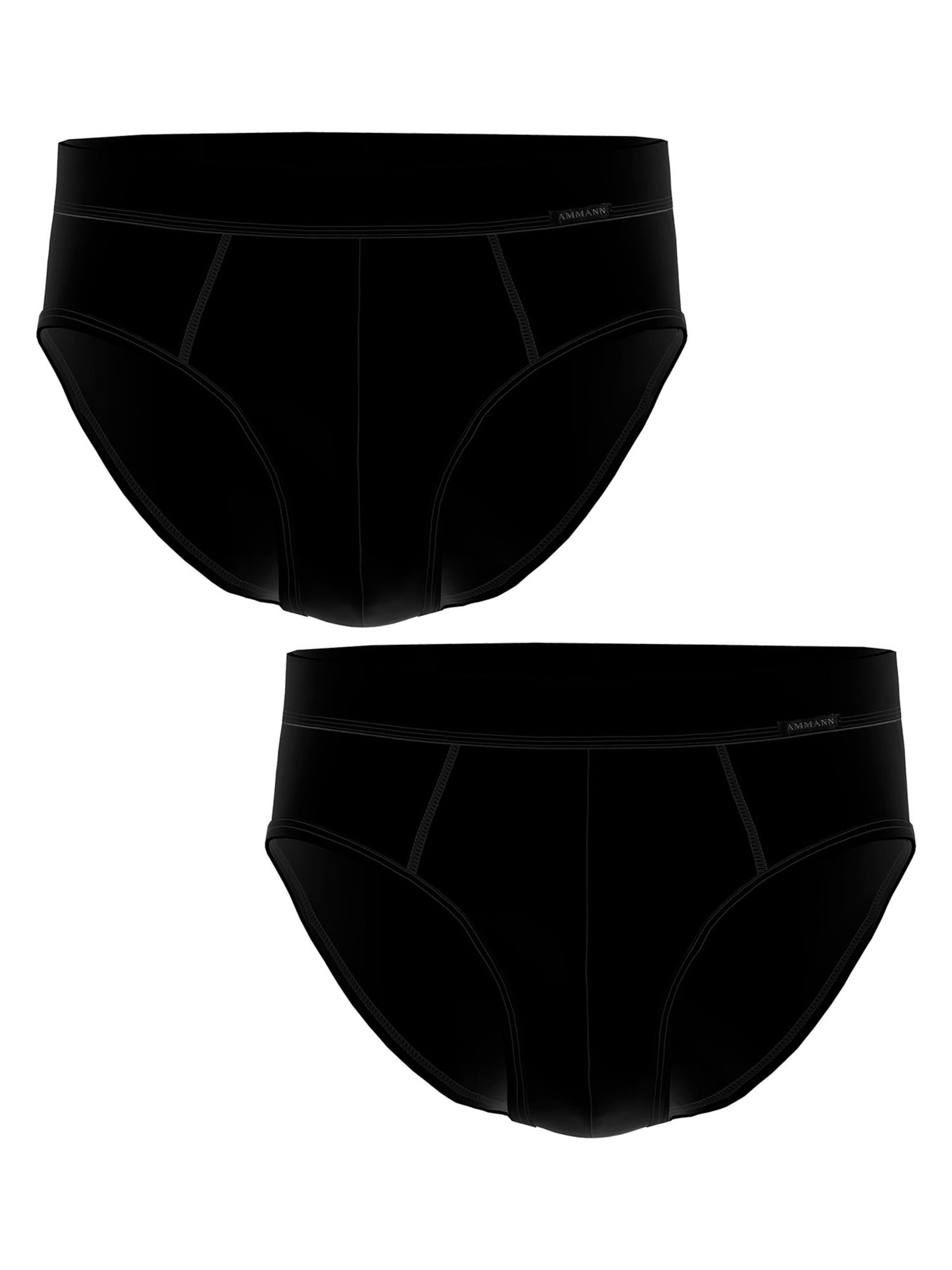 Ammann Slip ' 181 Feinripp ' in Black: front