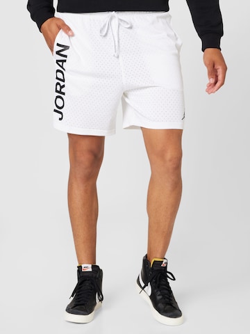 Jordan Regular Workout Pants in White: front