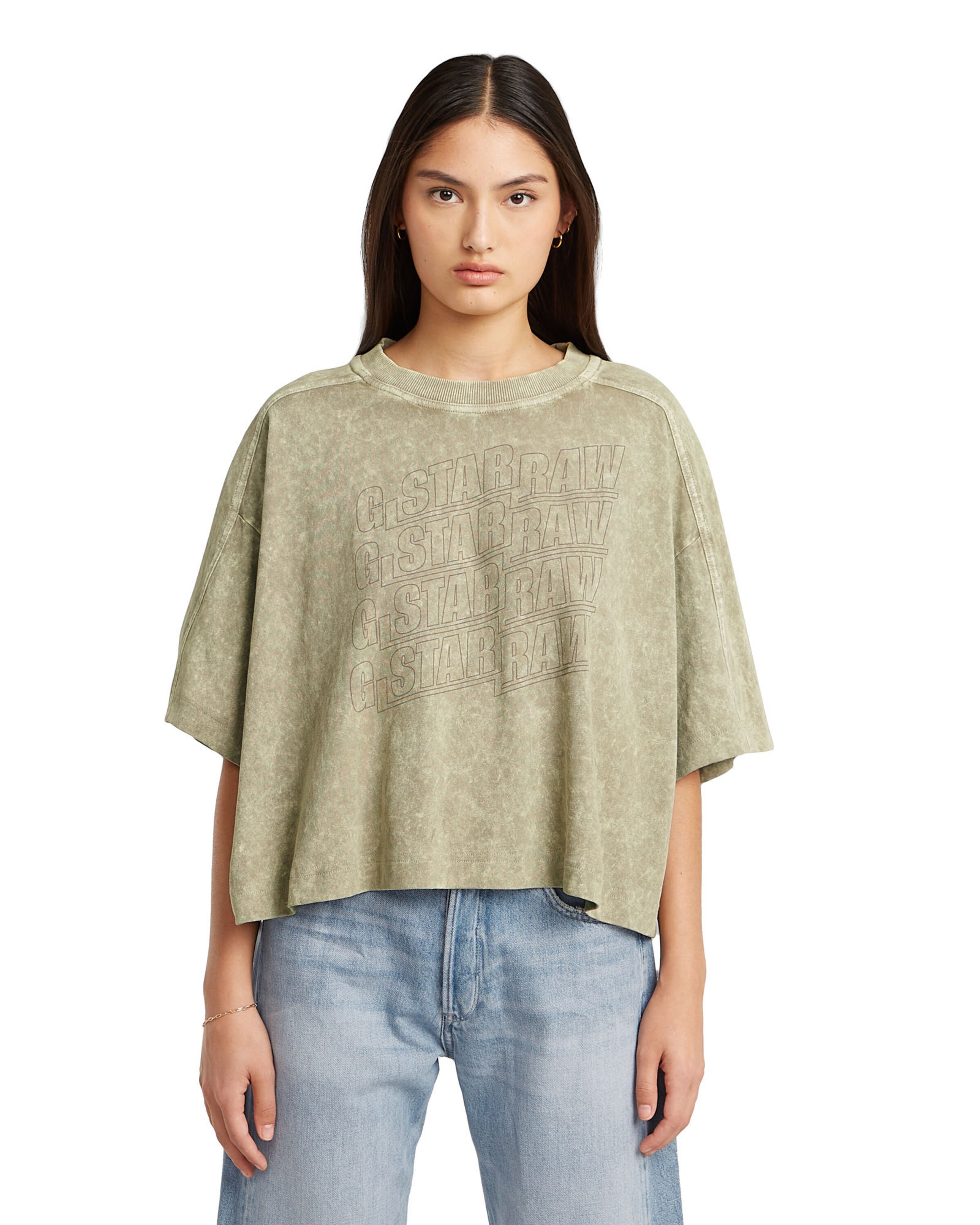 T-shirt G-STAR en beige : devant