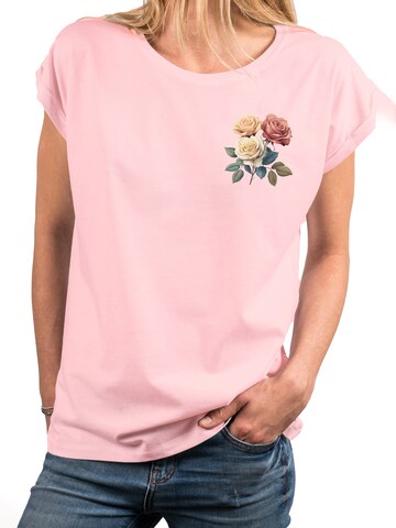 MAKAYA Shirt 'Three Roses' in Pink