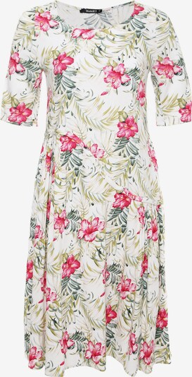 Madam-T Jurk 'ZARINDA' in de kleur Beige / Groen / Pink, Productweergave