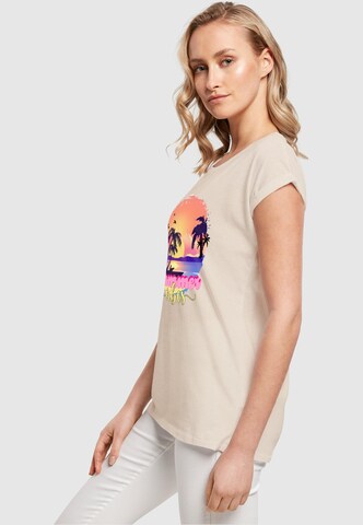 T-shirt 'Summer Vibes Sunset' Merchcode en beige