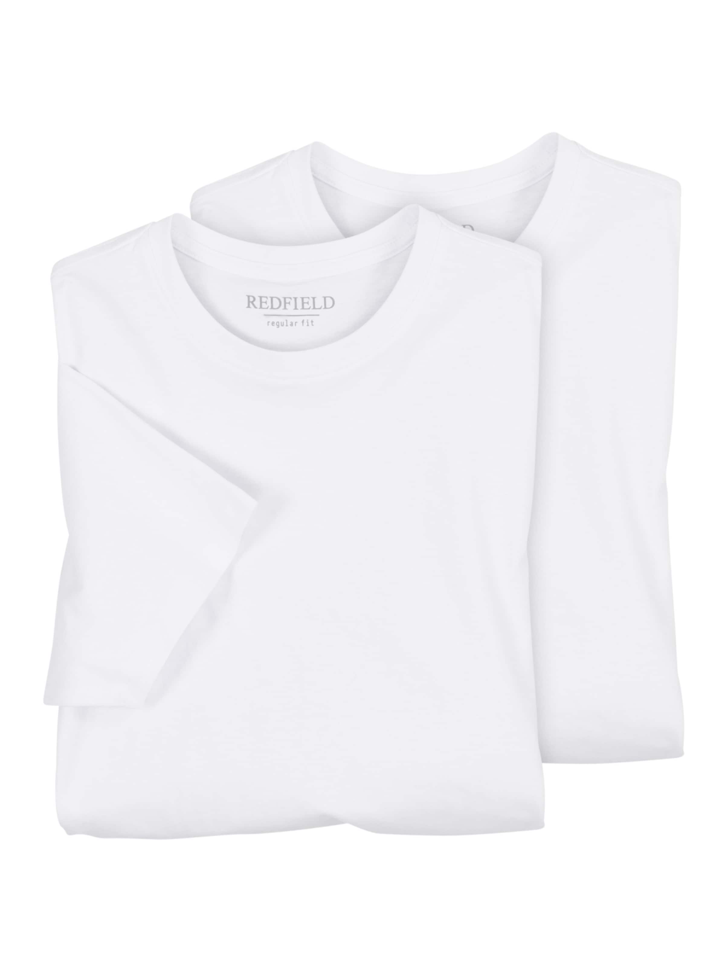 Redfield Shirt 'Redfield 2er Pack XXL O-Hals Weiß' in White: front