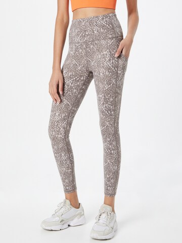 Skinny Pantalon de sport Varley en beige : devant