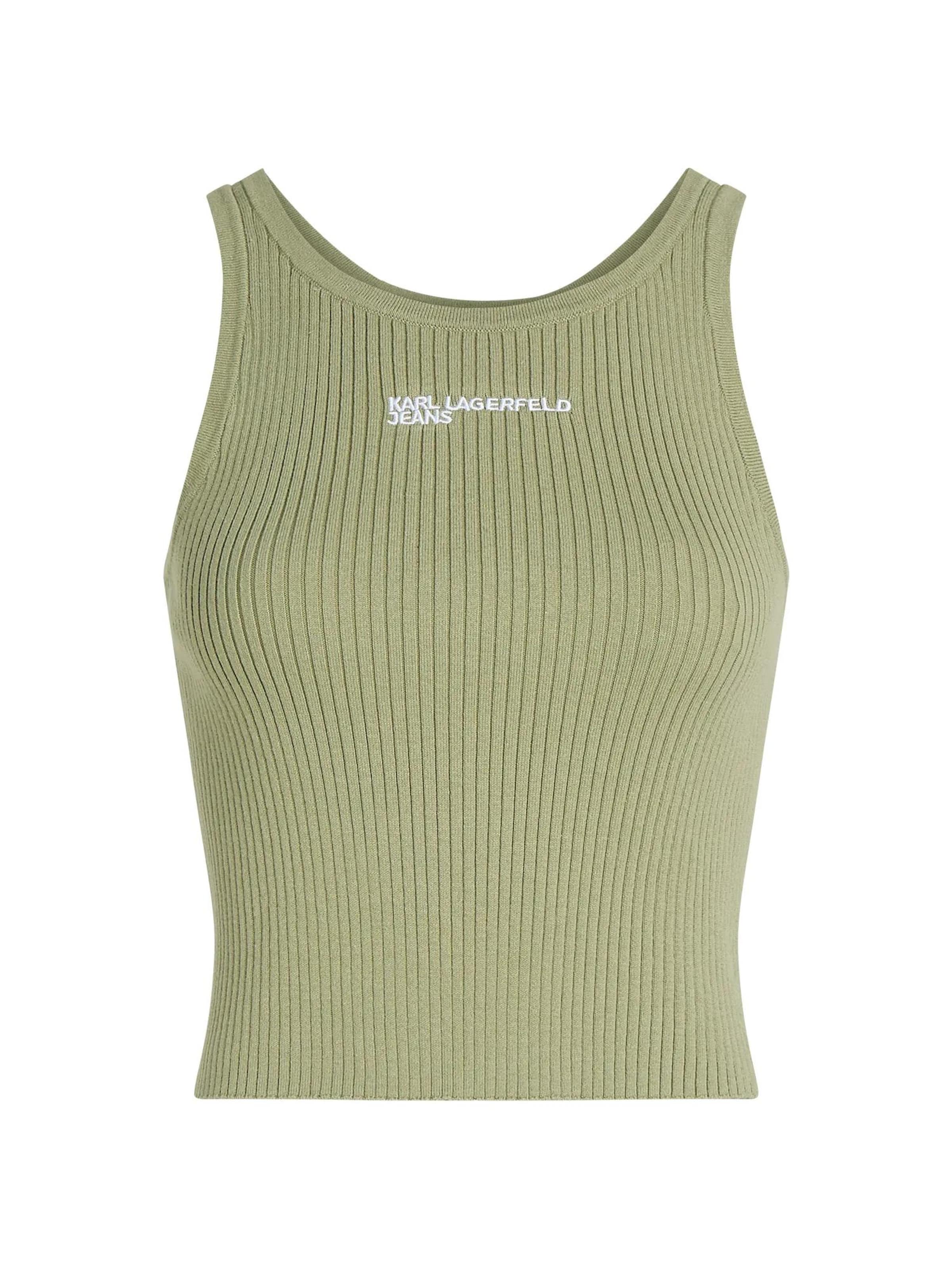 KARL LAGERFELD JEANS - Top en verde: frente