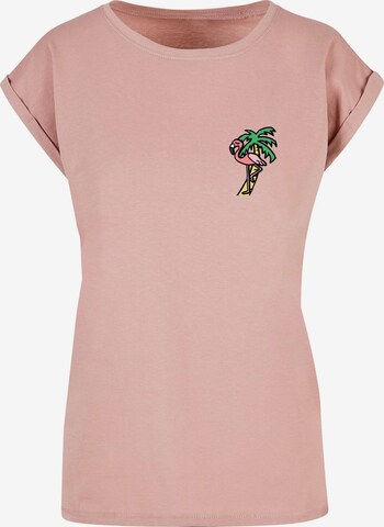 Maglietta 'Flamingo' di Mister Tee in rosa: frontale