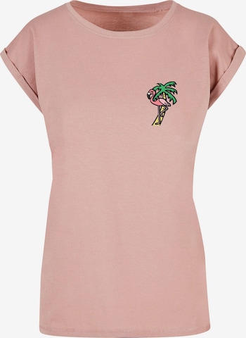 T-shirt 'Flamingo' Mister Tee en rose : devant