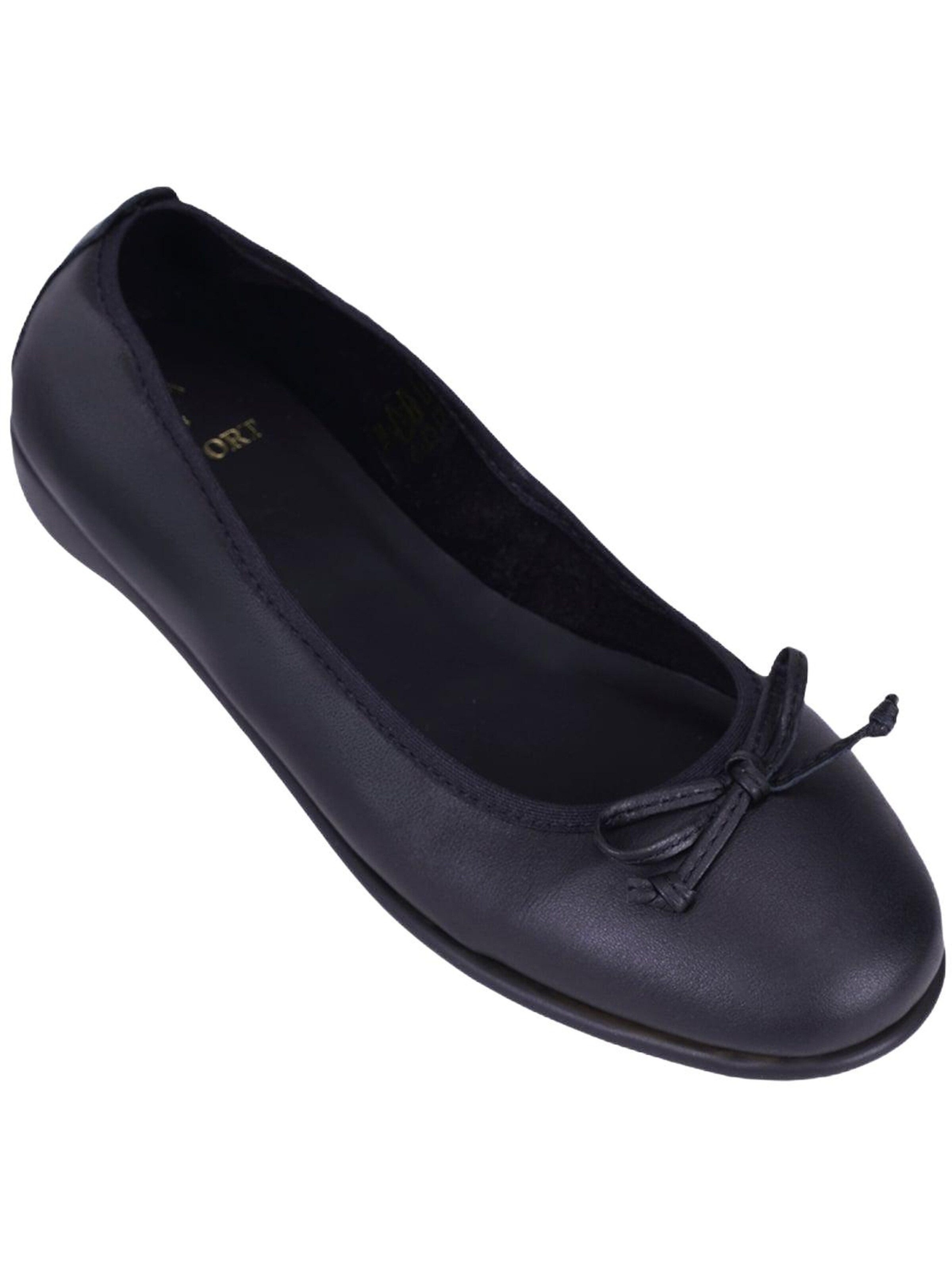 Desa - Bailarina 'DESA Damen DesaComfort Ballerinas aus Leder mit Schleifendetail' en negro
