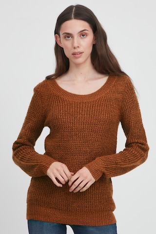 ICHI Sweater 'IHODANSA LS' in Brown: front