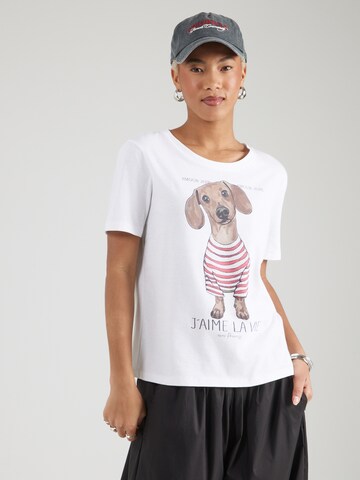T-shirt 'Flower Dog' PRINCESS GOES HOLLYWOOD en blanc : devant