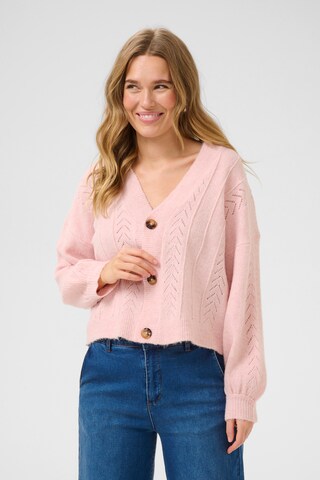 Cream Knit cardigan 'Holiday' in Pink: front