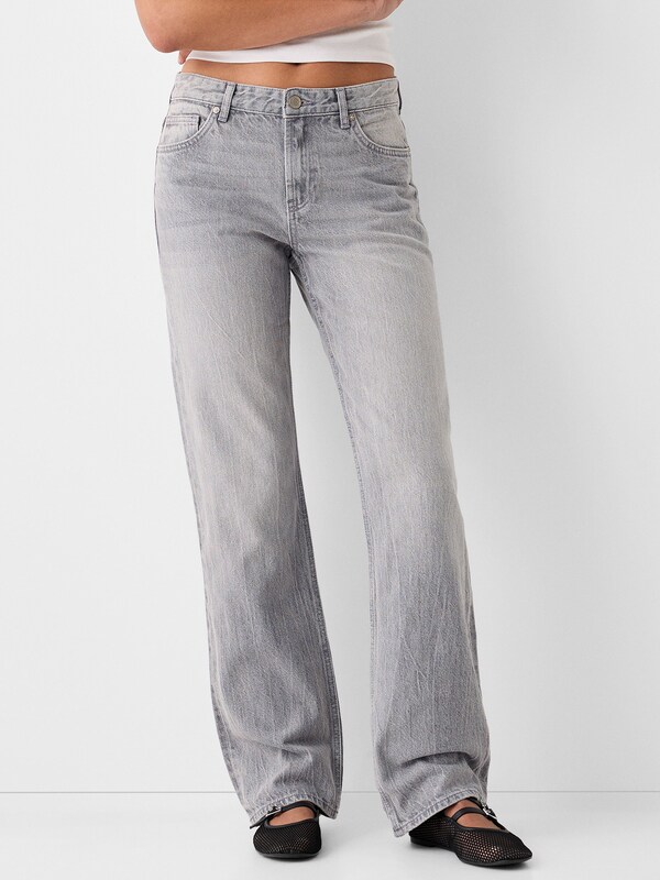 Bershka Regular Jeans in Light Grey