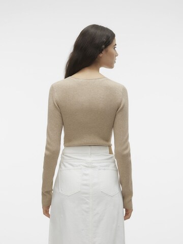 VERO MODA Knit cardigan 'GOLD' in Beige