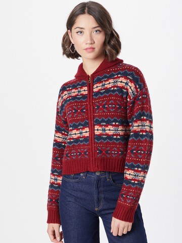 American Eagle Knit Cardigan in Red: front