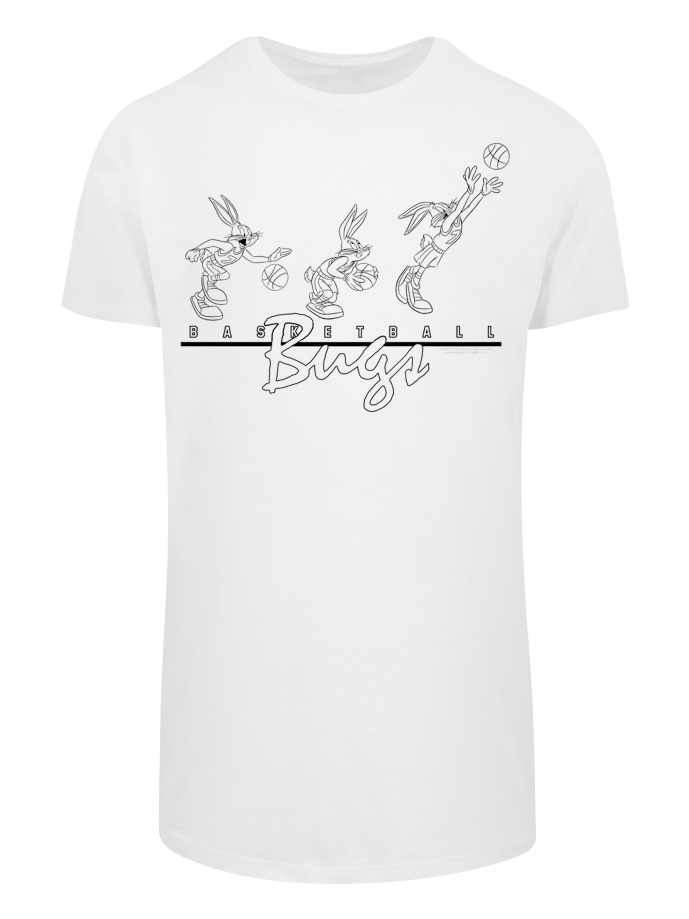 F4NT4STIC Shirt 'Looney Tunes Basketball Bugs' in White: front