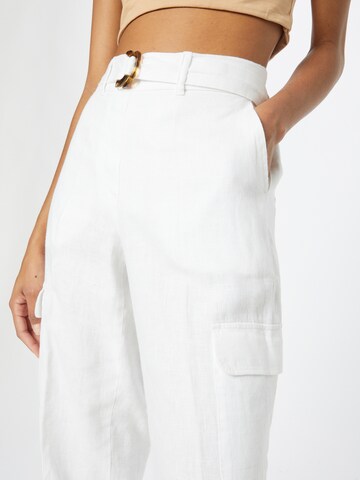 TAIFUN Voľný strih Plisované nohavice - biela