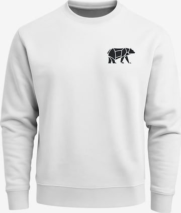 Neverless Sweatshirt 'Bär Lineart Polygon' in White: front