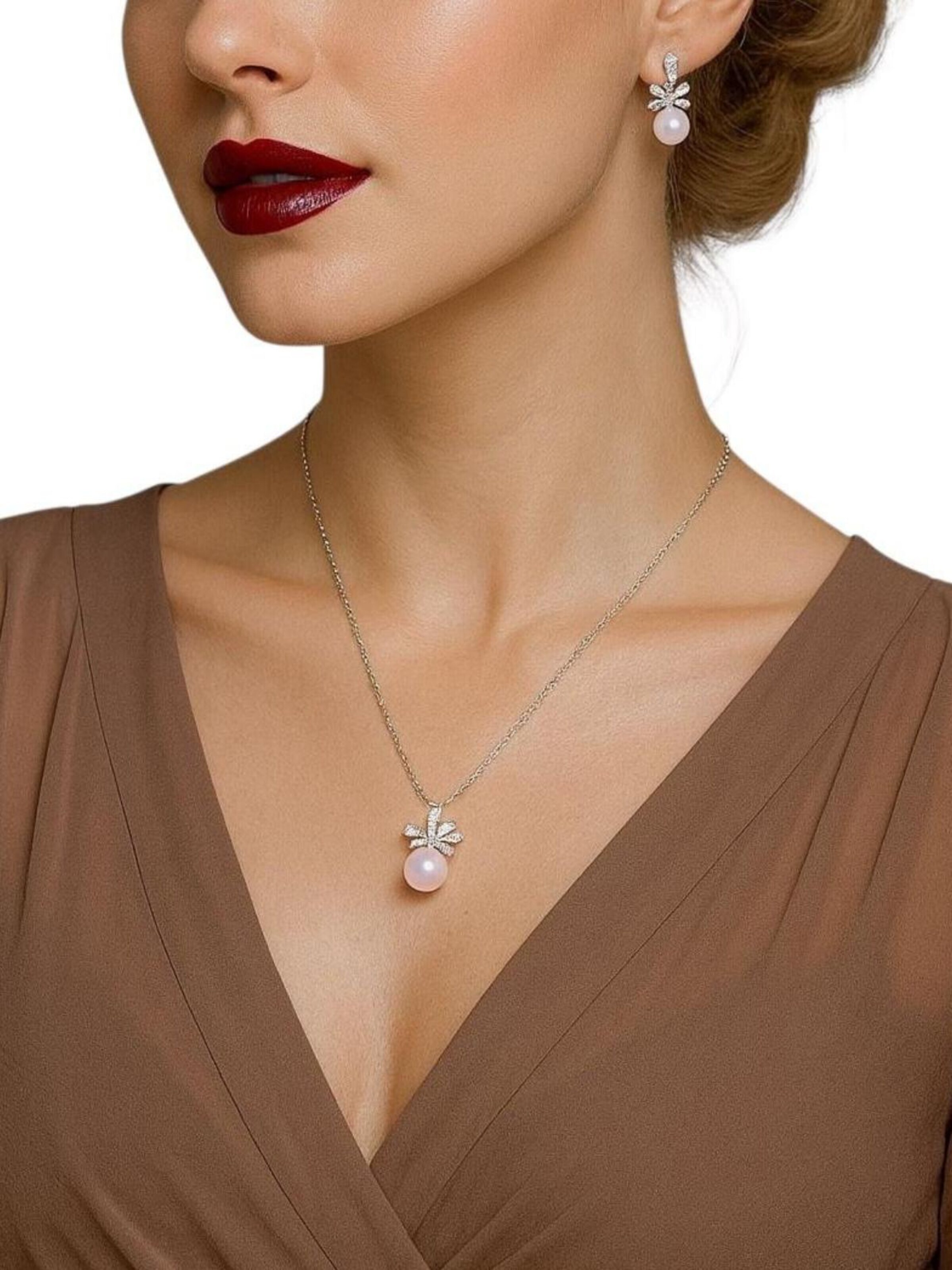 ASTRADAVI Sieraden set 'S925 Sterling Silver Jewelry set' in Zilver: voorkant