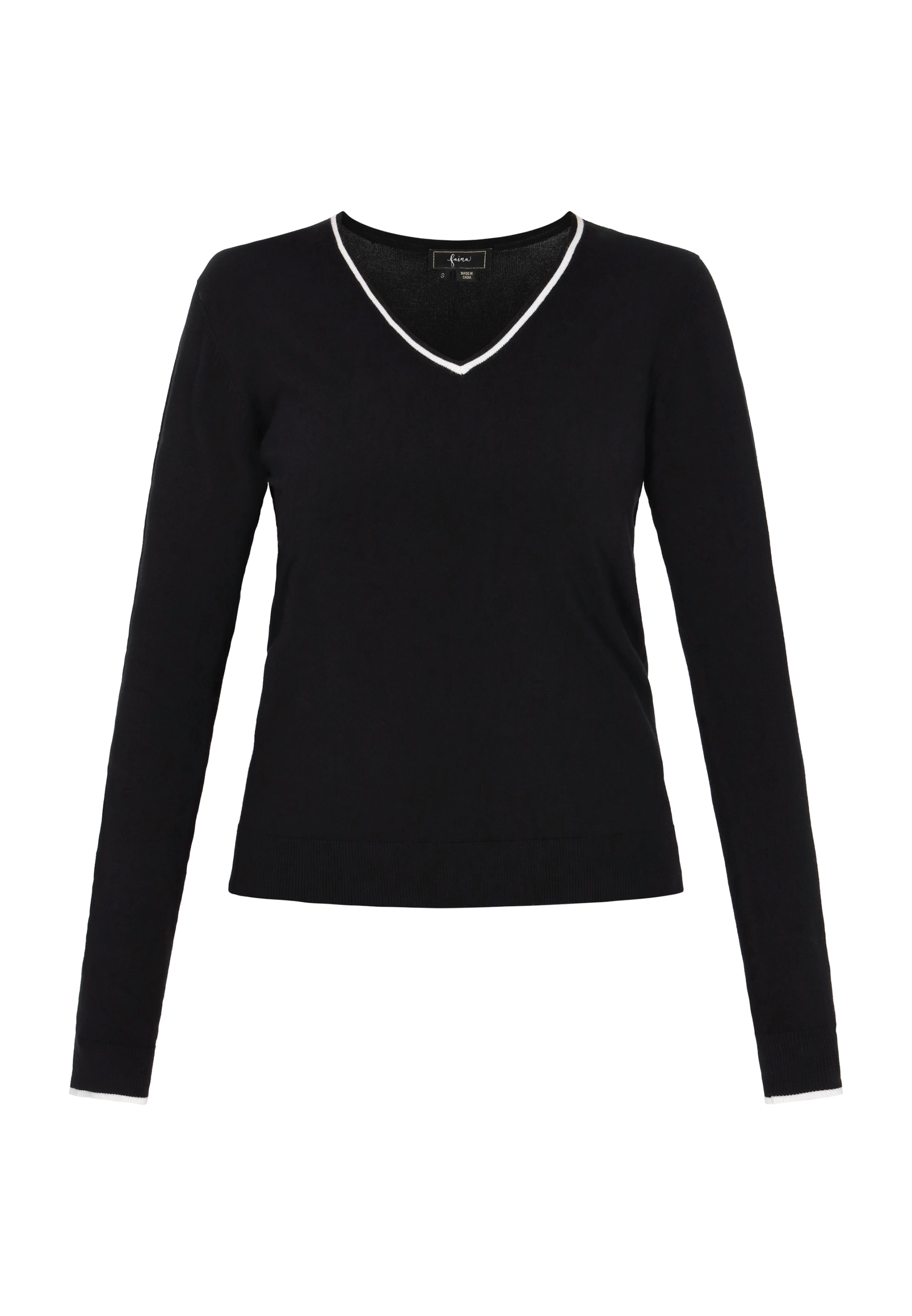 faina Пуловер в черно: отпред