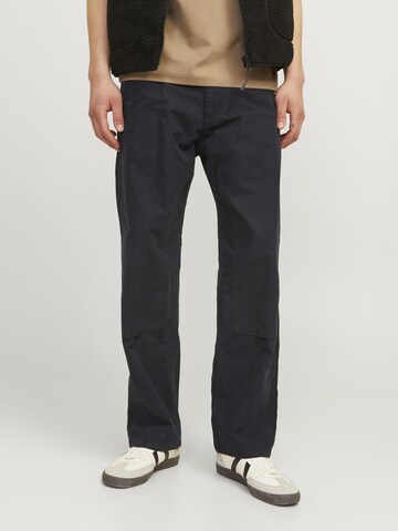 JACK & JONES Regular Trousers in Black: front