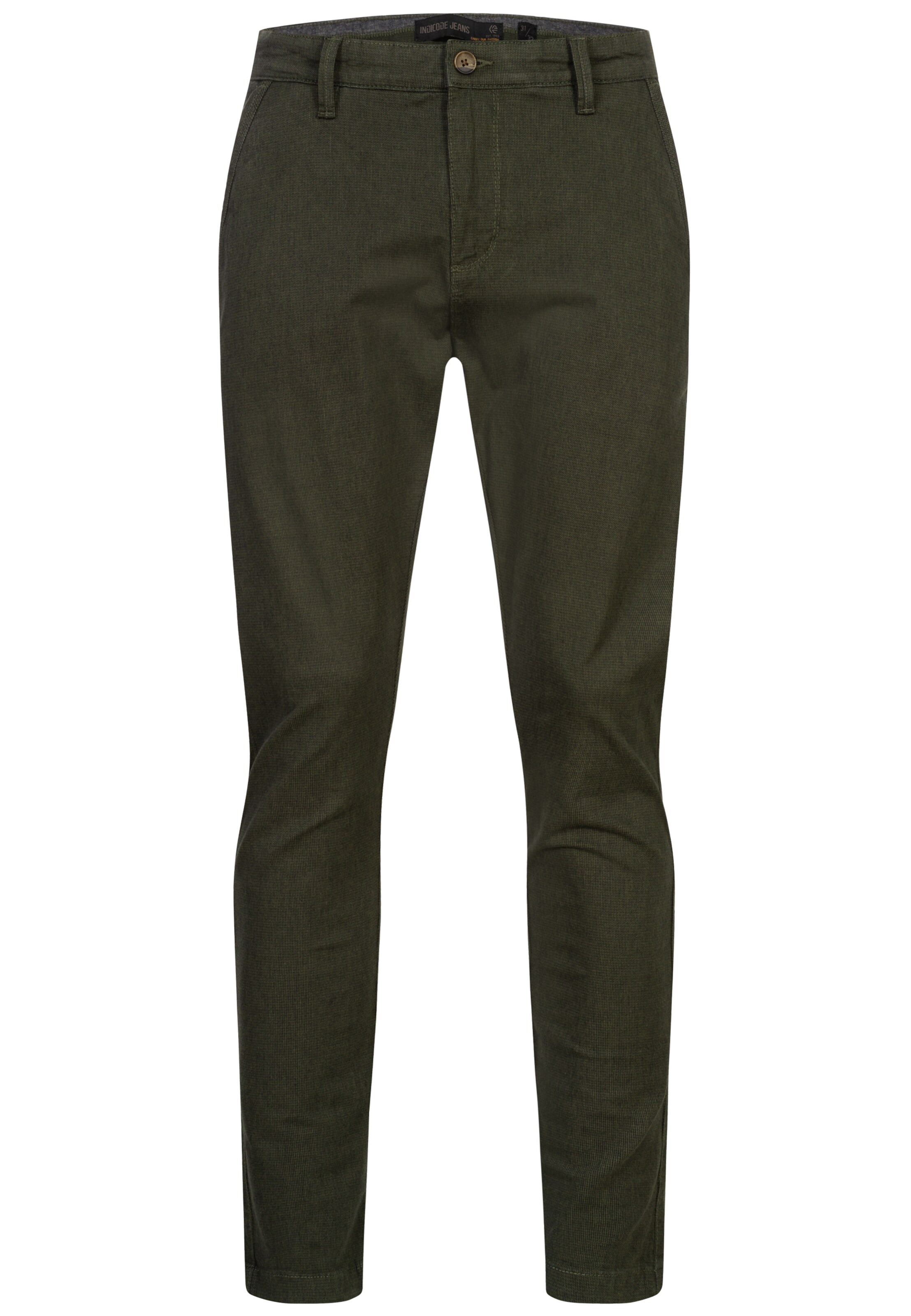 INDICODE JEANS Chino trousers ' Asher ' in Green: front