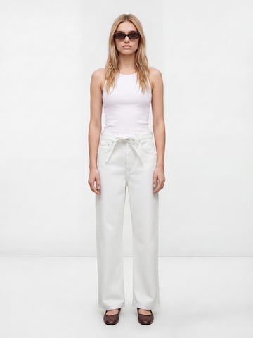 Mavi Flared Denim Pants ' NELLA ' in Weiß: Vorderseite