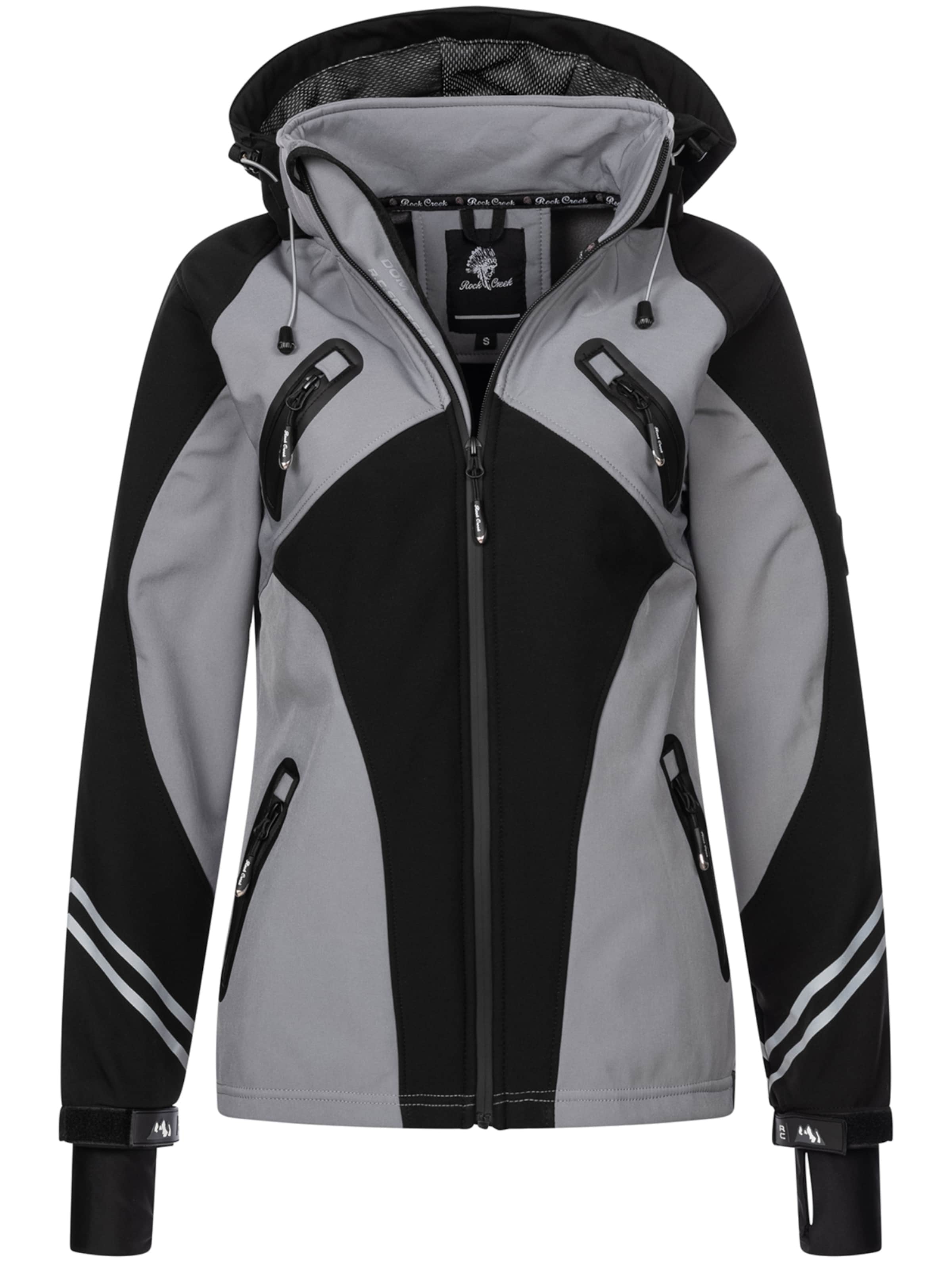 Rock Creek Outdoorjacke in Schwarz: Vorderseite