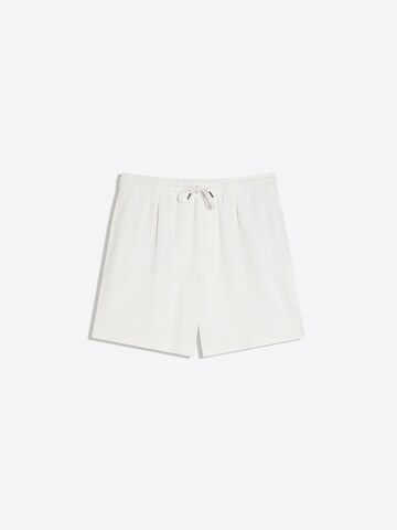Bershka Wide leg Bandplooibroek in Wit: voorkant