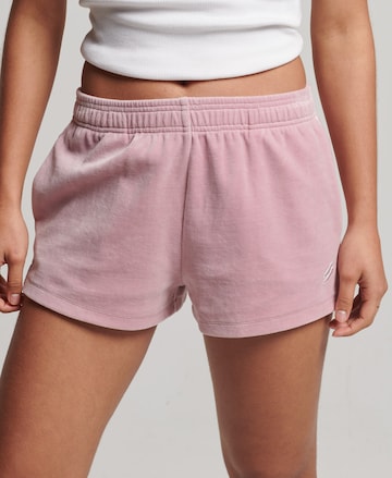 Superdry Regular Trousers in Pink: front