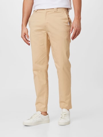 Tommy Jeans Regular Chino Pants 'DAD' in Beige: front
