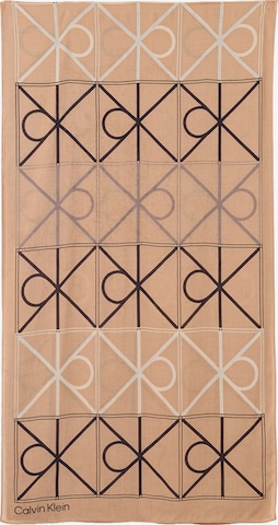 Calvin Klein Šála – hnědá: přední strana
