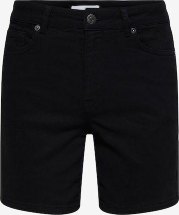 Coupe slim Jean 'Sia' SELECTED FEMME en noir : devant