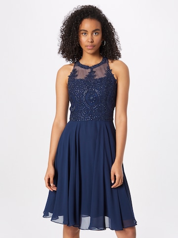 mascara Cocktail Dress in Blue: front