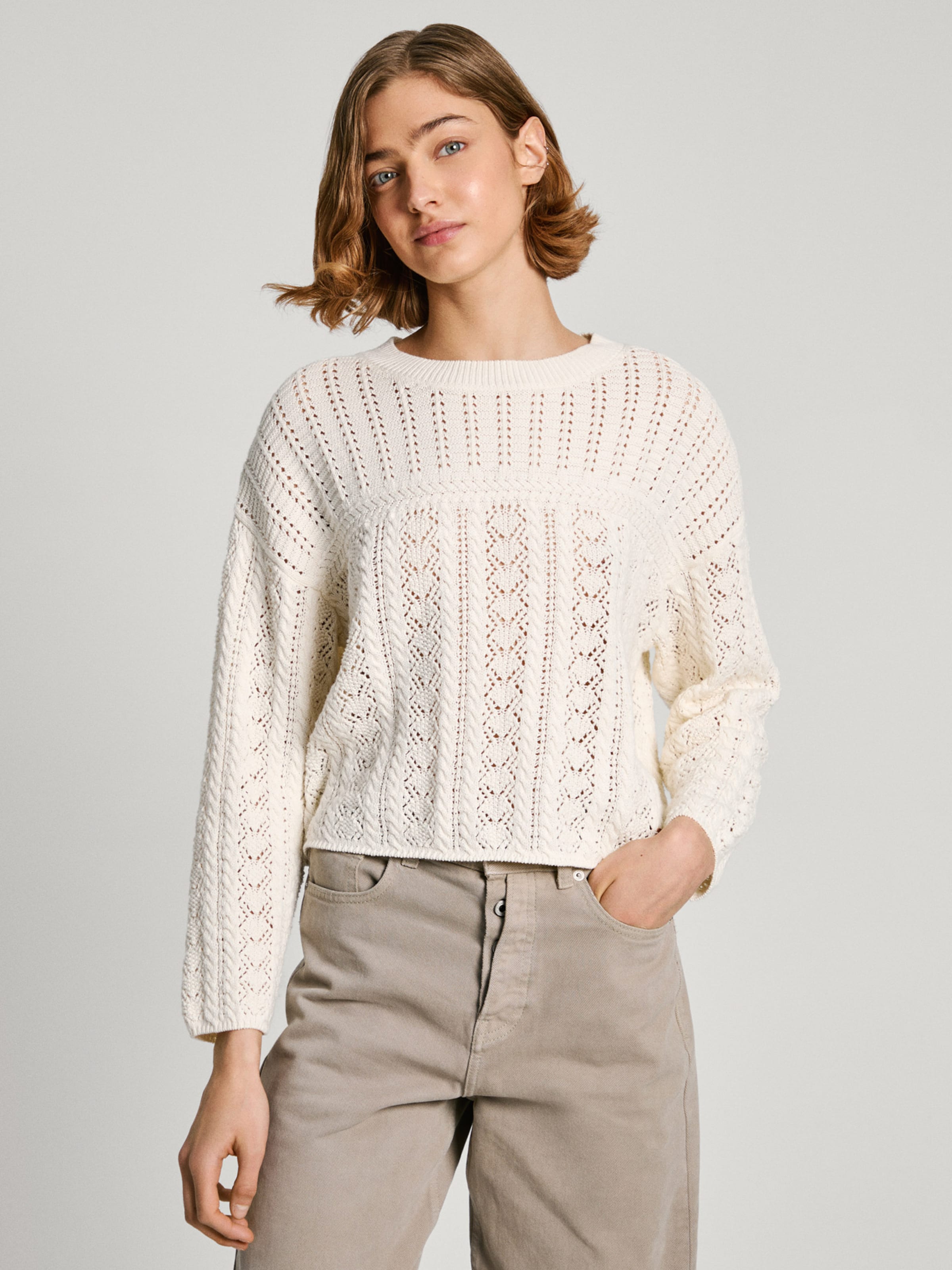 Pull over ISADORA Pepe Jeans en Blanc Casse ABOUT YOU