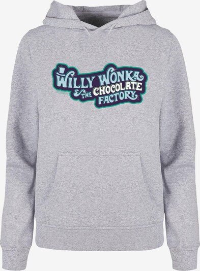ABSOLUTE CULT Sweatshirt 'Willy Wonka' in hellblau / graumeliert / brombeer / weiß, Produktansicht