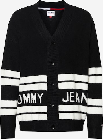 melns Tommy Jeans Adīta jaka: no priekšpuses