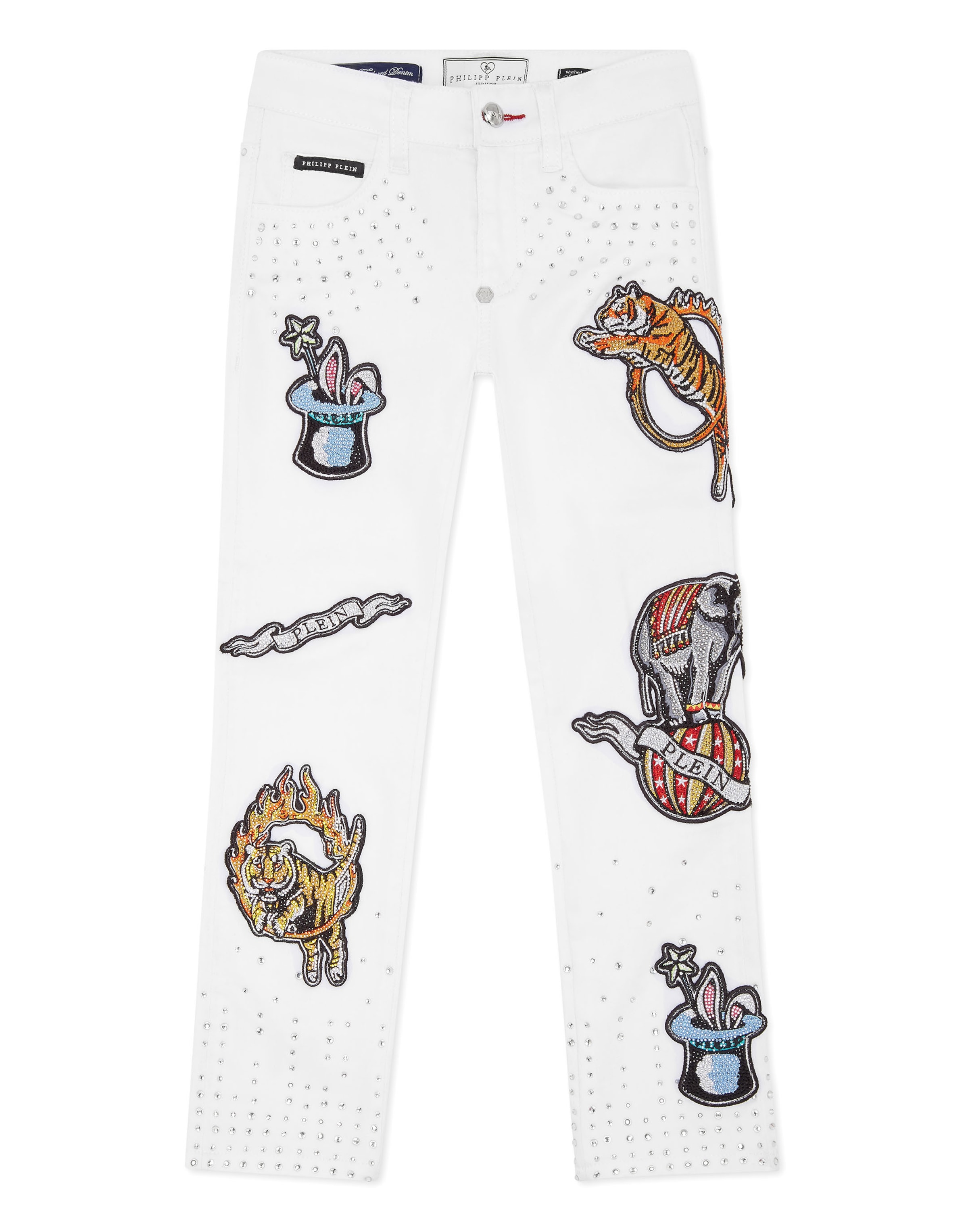 Philipp Plein Regular Jeans 'Circus' in Weiß: Vorderseite