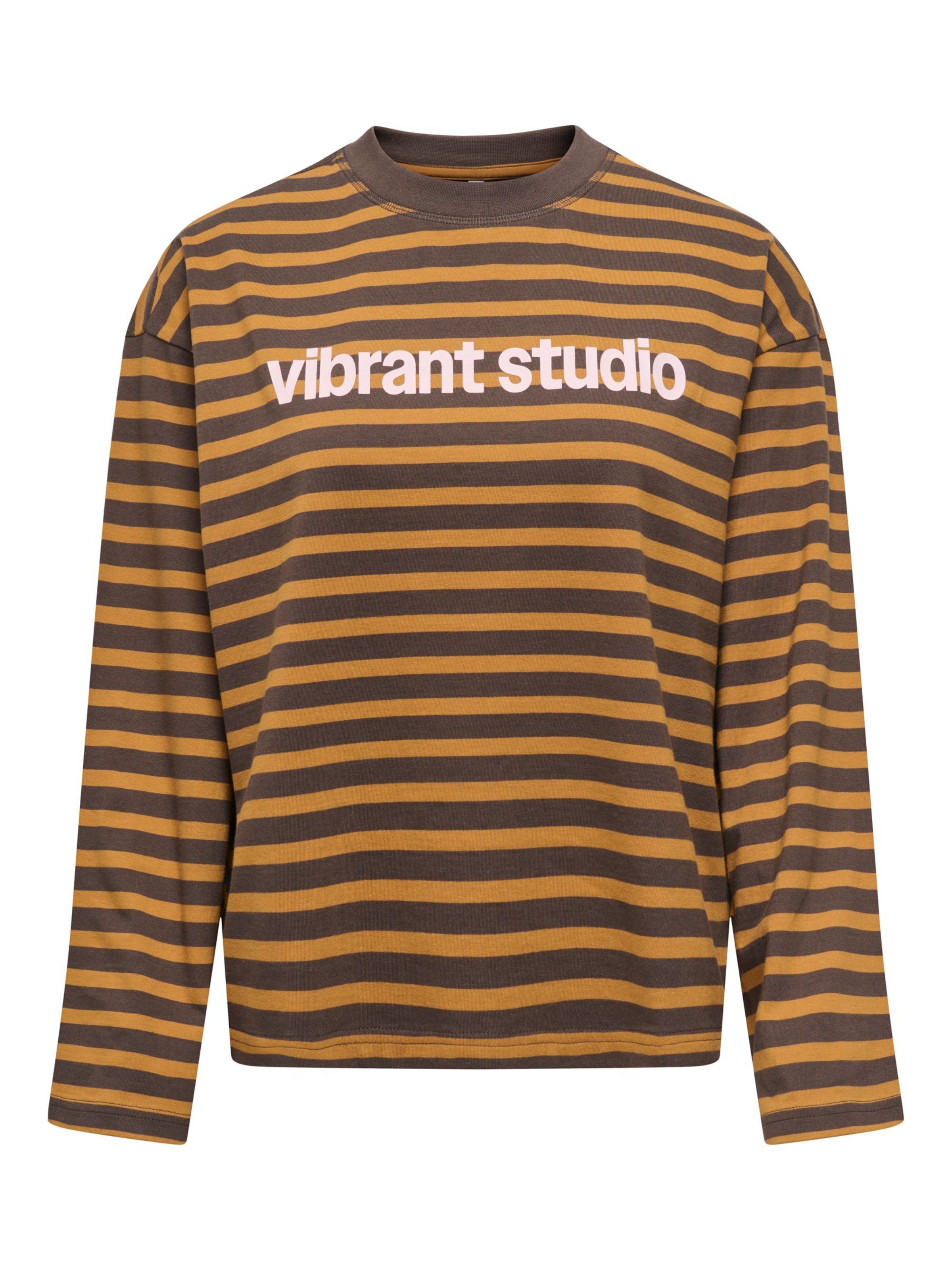 ONLY Shirts 'ONLFreja' i M i karamel / mørkebrun / hvid, Produktvisning