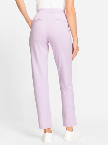 Olsen Slimfit Bundfaltenhose in Lila