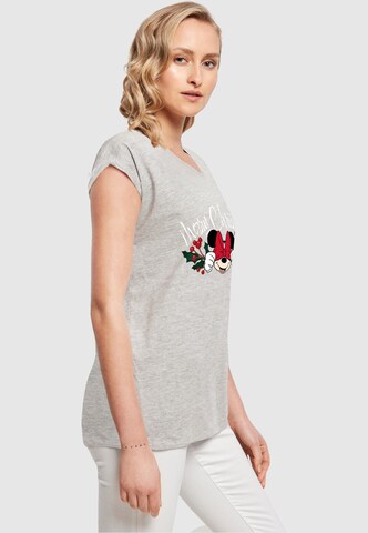 ABSOLUTE CULT T-Shirt 'Minnie Mouse - Christmas Holly' in Grau