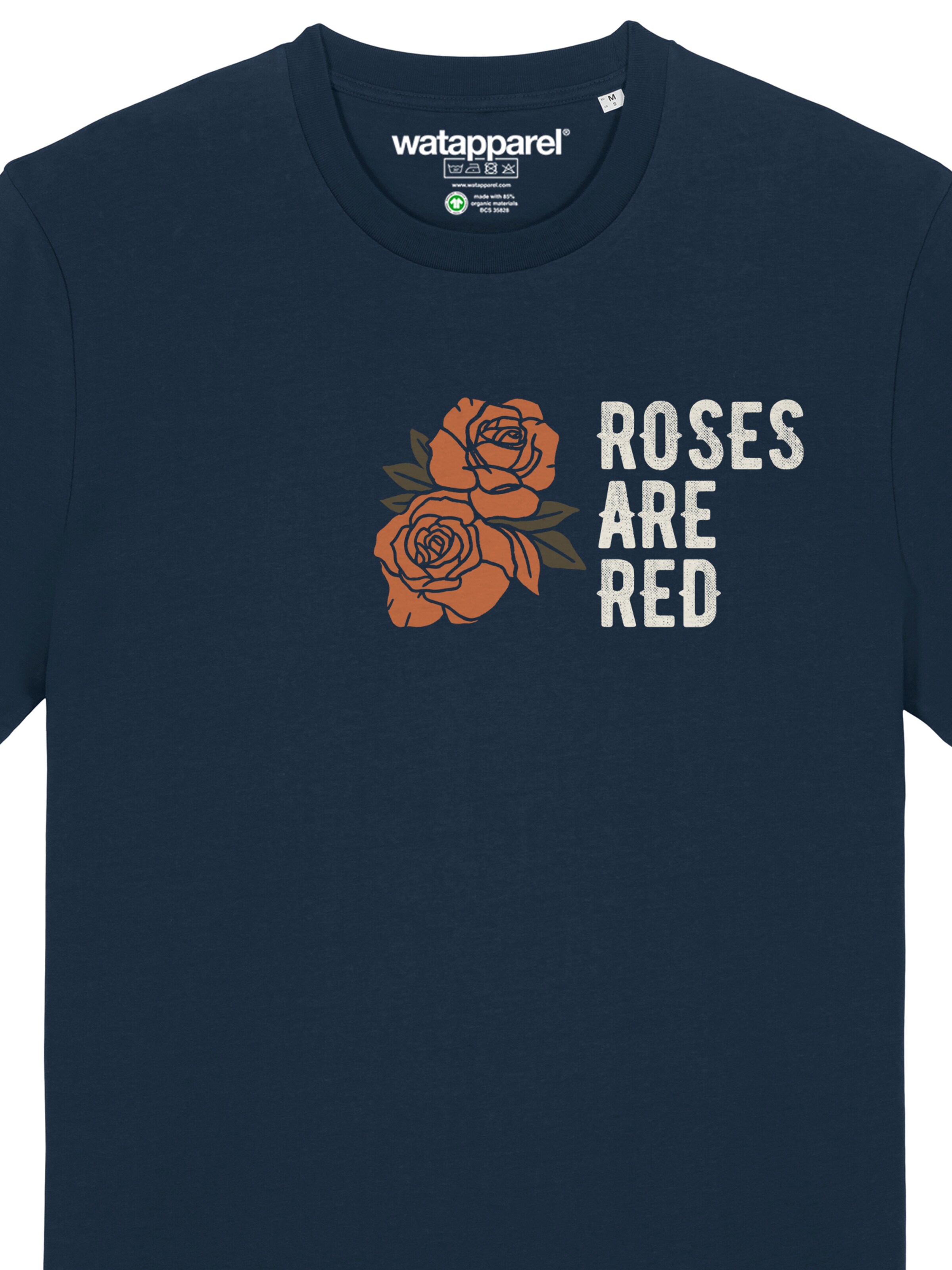 Watapparel Shirt 'Roses Are Red' in Blue