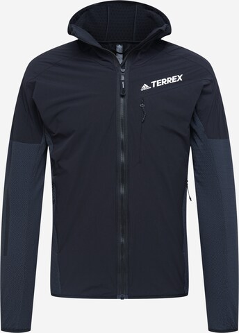 Veste en polaire fonctionnelle 'Techrock Flooce Wind ' ADIDAS TERREX en noir : devant