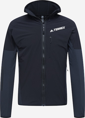 ADIDAS TERREX Funktionsfleecejacke 'Techrock Flooce Wind ' in Schwarz: predná strana