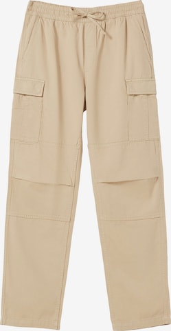 Bershka Regular Cargo Pants in Beige: front