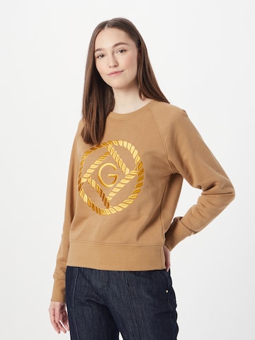 GANT Sweatshirt in Bruin: voorkant