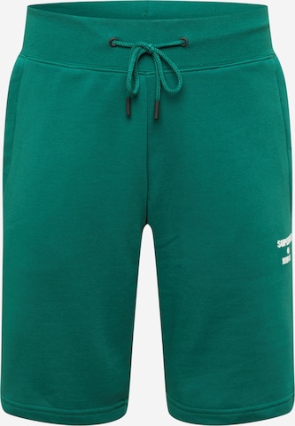 Superdry Sportovní kalhoty – zelená: přední strana