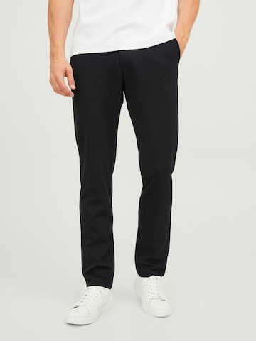 JACK & JONES Regular Chino Pants in Black: front