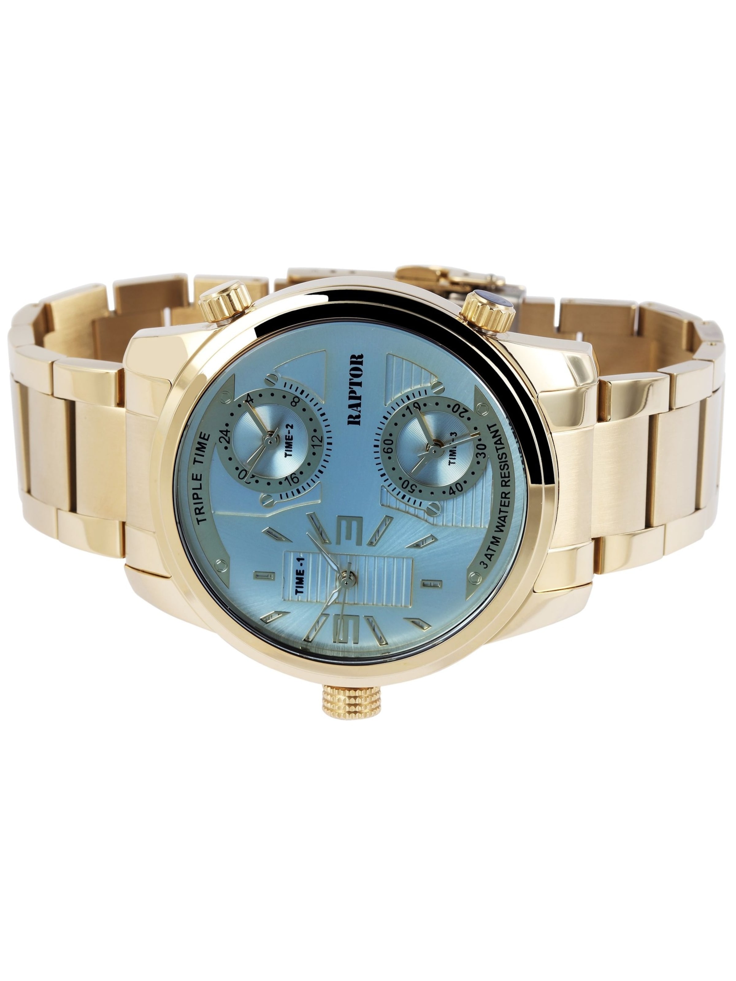 Raptor Analog Watch 'Fox, 5 ATM' in Gold