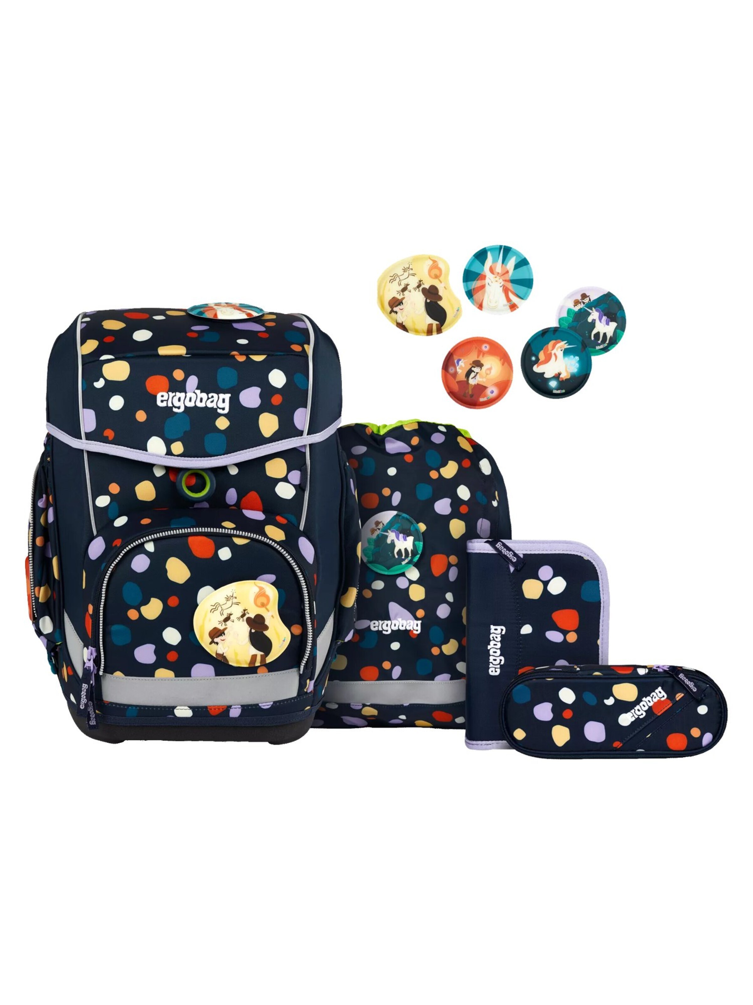 ergobag Rucksack 'Schulranzen-Set cubo Set'‌‌ in Blau: Vorderseite